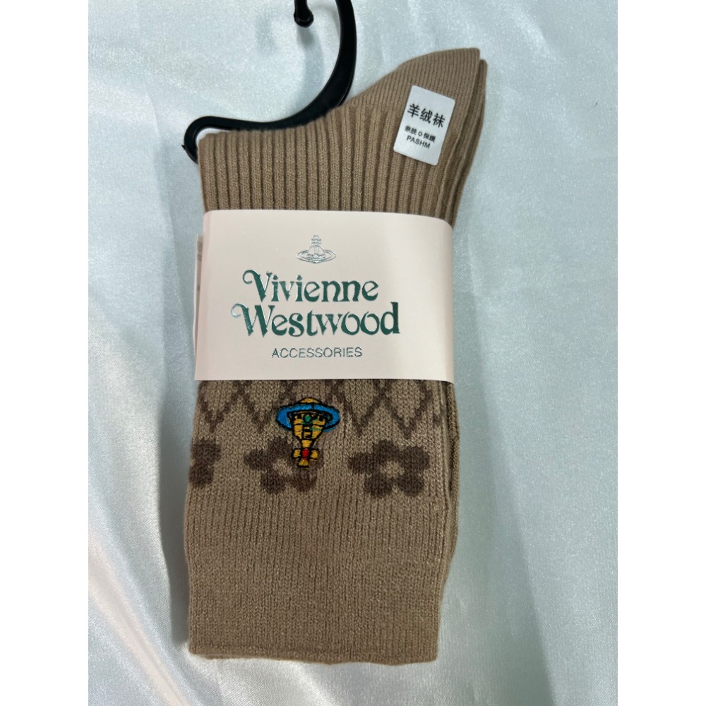 Vivienne Westwood 土星刺繡羊絨保暖中統襪-細節圖7