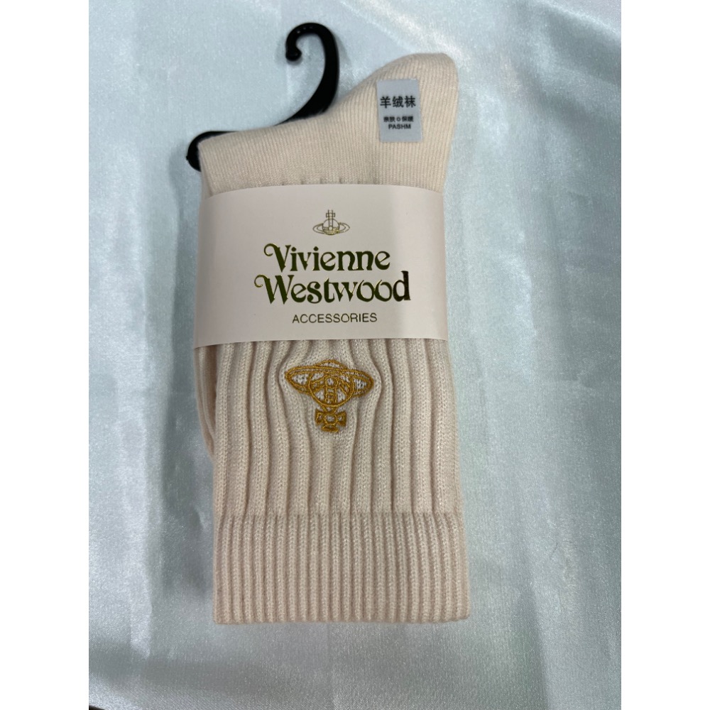 Vivienne Westwood 土星刺繡羊絨保暖中統襪-細節圖8