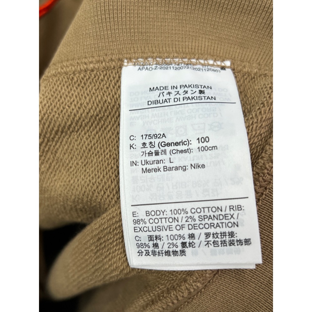 Nike 男女同款L 厚磅 落肩 小高領大學T-細節圖4