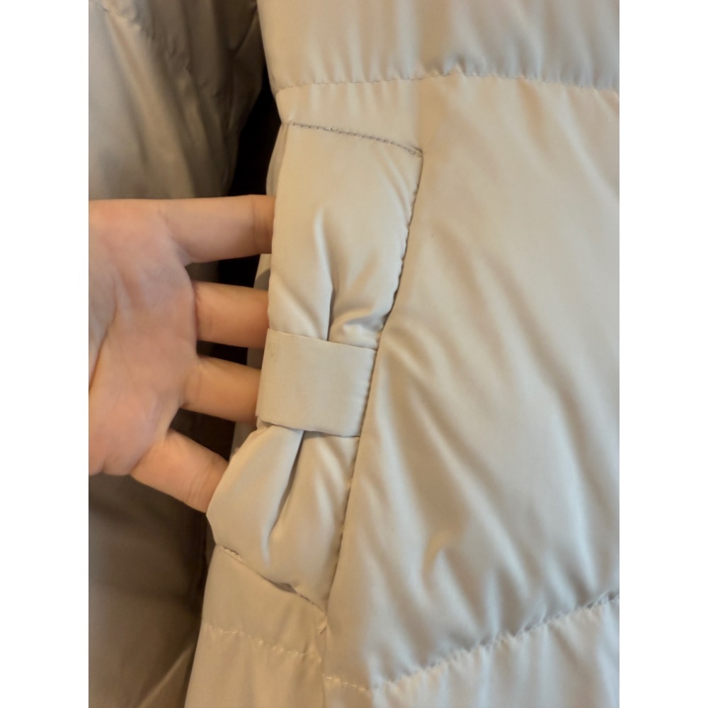 日牌 專櫃 貴牌 貴婦牌 Apuweiser-riche 大翻領大寬領 腰身 羽絨 外套 蝴蝶結-細節圖3