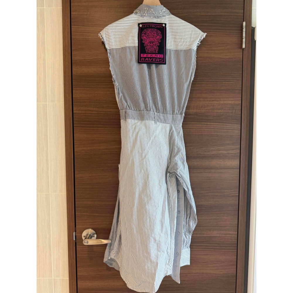 專櫃 貴牌 義大利品牌 DIESEL 拼接 無袖 襯衫裙-細節圖6