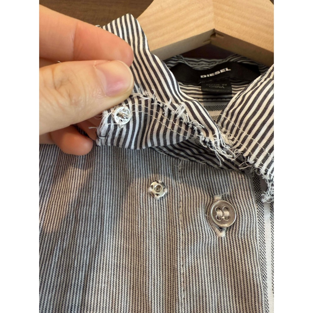 專櫃 貴牌 義大利品牌 DIESEL 拼接 無袖 襯衫裙-細節圖8