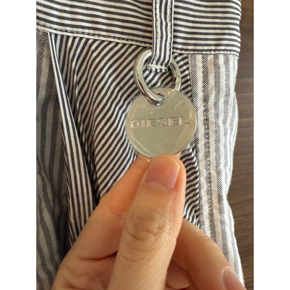 專櫃 貴牌 義大利品牌 DIESEL 拼接 無袖 襯衫裙-細節圖9