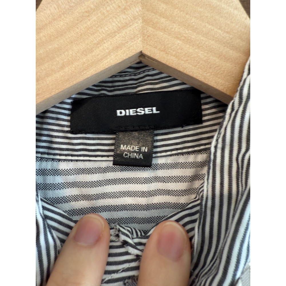 專櫃 貴牌 義大利品牌 DIESEL 拼接 無袖 襯衫裙-細節圖10