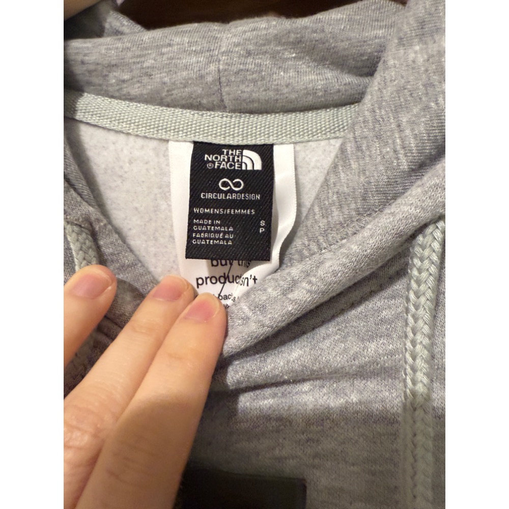 專櫃 美牌 貴牌 The north face 灰 連帽 帽T 連帽衛衣-細節圖3