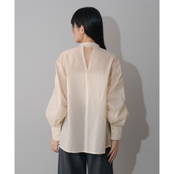 日牌 專櫃 kastane 襯衫 蝴蝶結 綁帶 罩衫-細節圖3