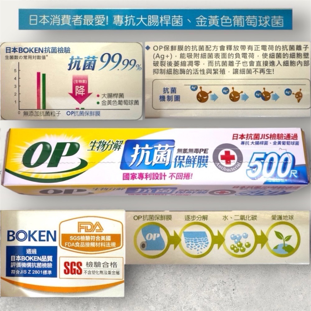 《OP》生物抗菌保鮮膜（500尺）-細節圖2