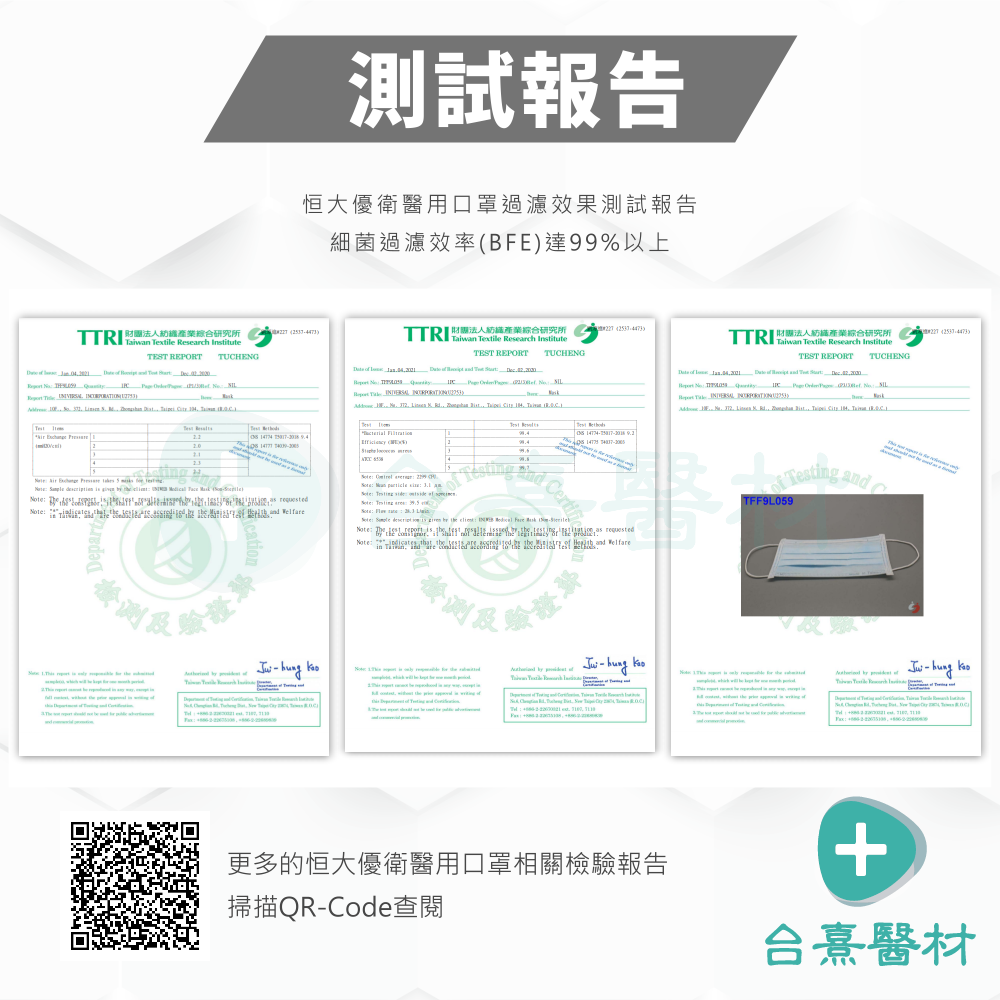 【台熹醫材】恒大優衛醫用口罩(50入/盒) 成人平面 醫療級口罩 台灣製造 恒大口罩 恆大口罩-細節圖4