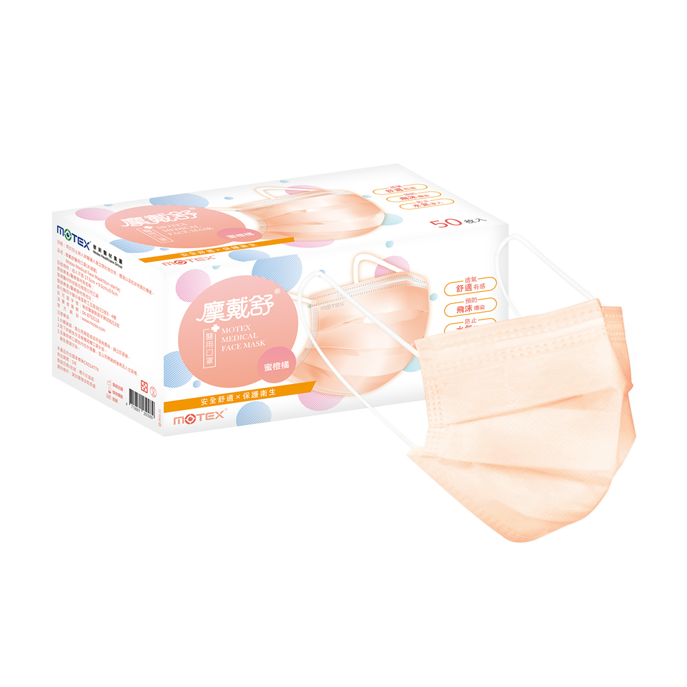 【台熹醫材】MOTEX 摩戴舒醫用口罩 成人平面 (50片/盒) 台灣製造-規格圖2