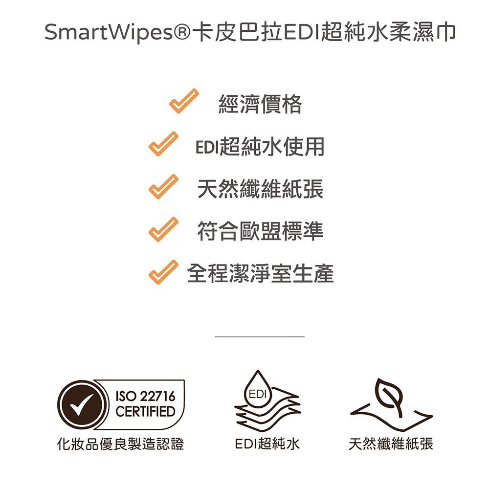 【台熹醫材】丰厚 Smart Wipes 卡皮巴拉 EDI 超純水柔濕巾 20抽 濕紙巾 嬰兒濕巾 台灣製造-細節圖4