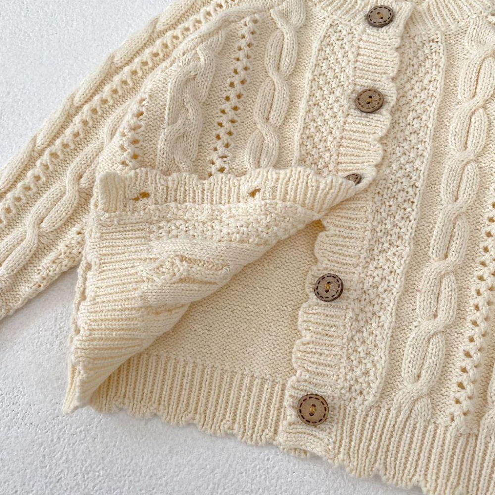 N118【預】麻花編織針織外套小罩衫 (SIZE:66~100cm)-細節圖4