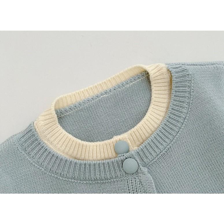 N061【預購】韓系假兩件蕾絲針織衫 黃/藍 (73~110)（2colors）-細節圖5