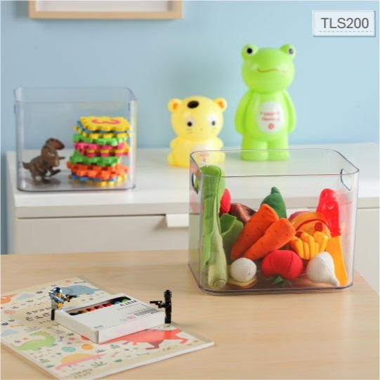 小豆苗鋪子 KEYWAY 聯府 閃亮PET收納盒-透明(中)(小)TLS100 TLS200 亞馬遜熱銷無印風 收納盒-細節圖3