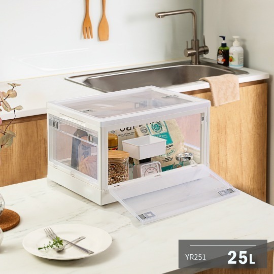 KEYWAY 聯府 經典五開式摺疊收納箱25L YR252 YR251 收納箱 五門側開箱 露營收納 | 小豆苗鋪子-規格圖5