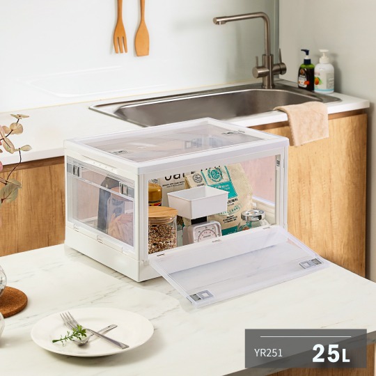 小豆苗鋪子 KEYWAY 聯府 經典五開式摺疊收納箱25L YR252 YR251-規格圖5