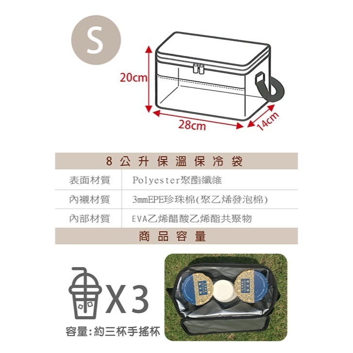 UdiLife 黑潮摺疊保溫保冷袋 飲料袋 外出採買 野餐 保溫袋 8L/12L/18L/33L | 小豆苗鋪子-細節圖6