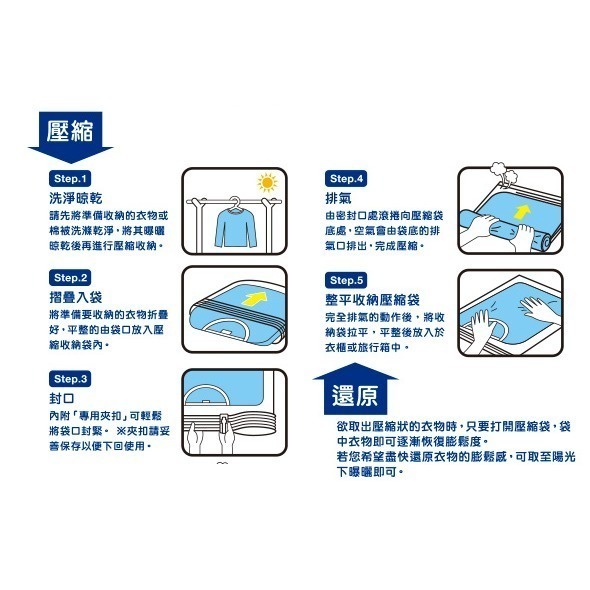 UDILIFE生活大師 手捲壓縮袋 免抽氣 旅遊行李收納 壓縮袋  S/M/L | 小豆苗鋪子-細節圖4