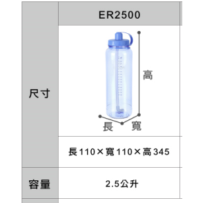 KEYWAY 聯府 加水站吸管水壺 ER1000/1500/2000/2500 水壺 隨身水壺 附吸管 | 小豆苗鋪子-規格圖10