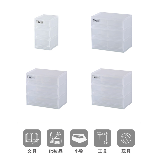 KEYWAY 聯府 MINI三層收納盒 DS3003 DM3006/3202/3300 桌上收納櫃  |小豆苗鋪子-細節圖2