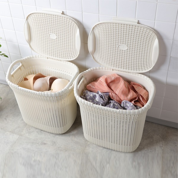 聯府 KEYWAY 歐式藤藝衣物籃(附蓋) KGB836 透氣洗衣籃 髒衣籃 玩具收納 仿藤編美學 MIT｜小豆苗-細節圖4
