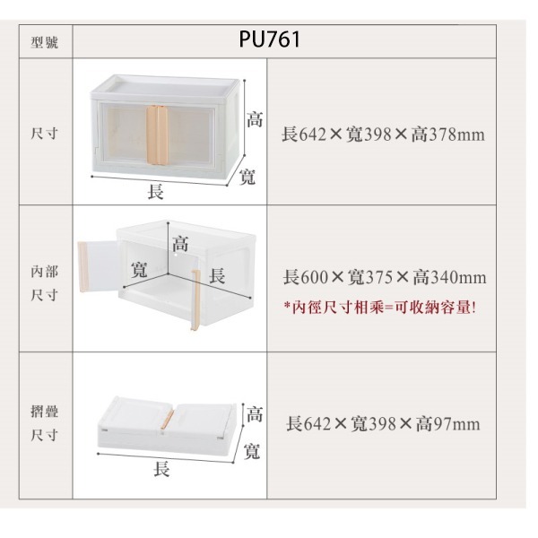KEYWAY 聯府 雪山磁吸式雙開收納櫃 PU45/PU76 45L 76L 台灣製 換季收納 |  小豆苗鋪子-細節圖11