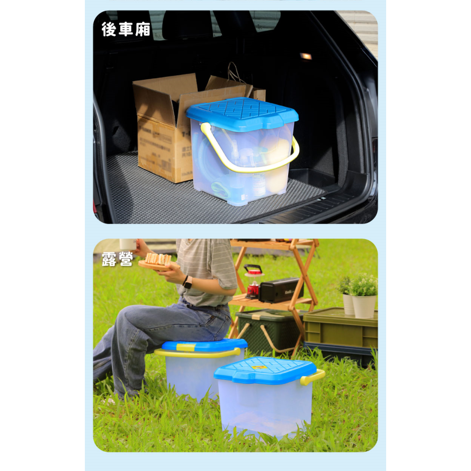 KEYWAY 聯府 到處玩手提收納箱24L RV699 露營水桶 收納箱 洗車桶 可踏式 踏凳 台灣製 | 小豆苗鋪子-細節圖5