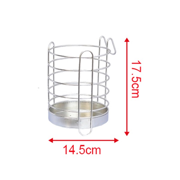 亞晨 皇家拿鐵 圓形不鏽鋼筷籃 ST3022 瀝水餐具筒 筷籠 掛式/立式兩用 湯匙架 台灣製-細節圖3