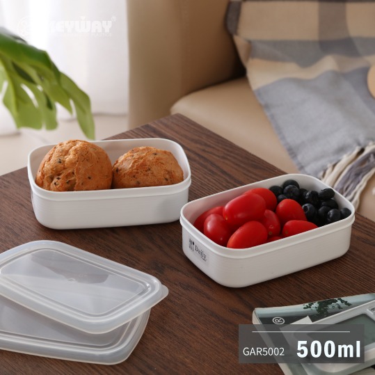 KEYWAY 聯府 每日長型保鮮盒 500ml GAR5002 一組2入 白色系 備料盒 保鮮盒 水果盒 便當盒 可超取-細節圖2