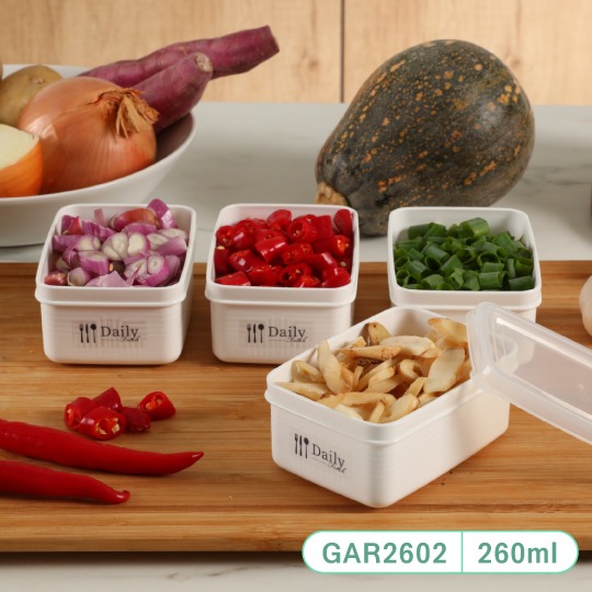 KEYWAY 聯府 每日長型保鮮盒 260ml GAR2602 一組2入 白色系 備料盒 保鮮盒 可超取-細節圖2