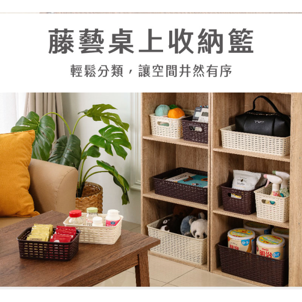 KEYWAY 聯府 藤藝桌上收納籃 KGB100 KGB101 KGB102 KGB103 KGB104 台灣製-細節圖2