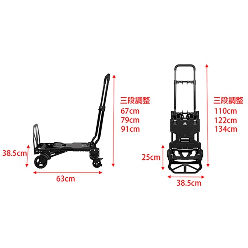 SHUTER 樹德 變形金剛折疊二合一推車 HT-2 露營/文創市集/購物籃用車/後輪升級煞車功能-細節圖4