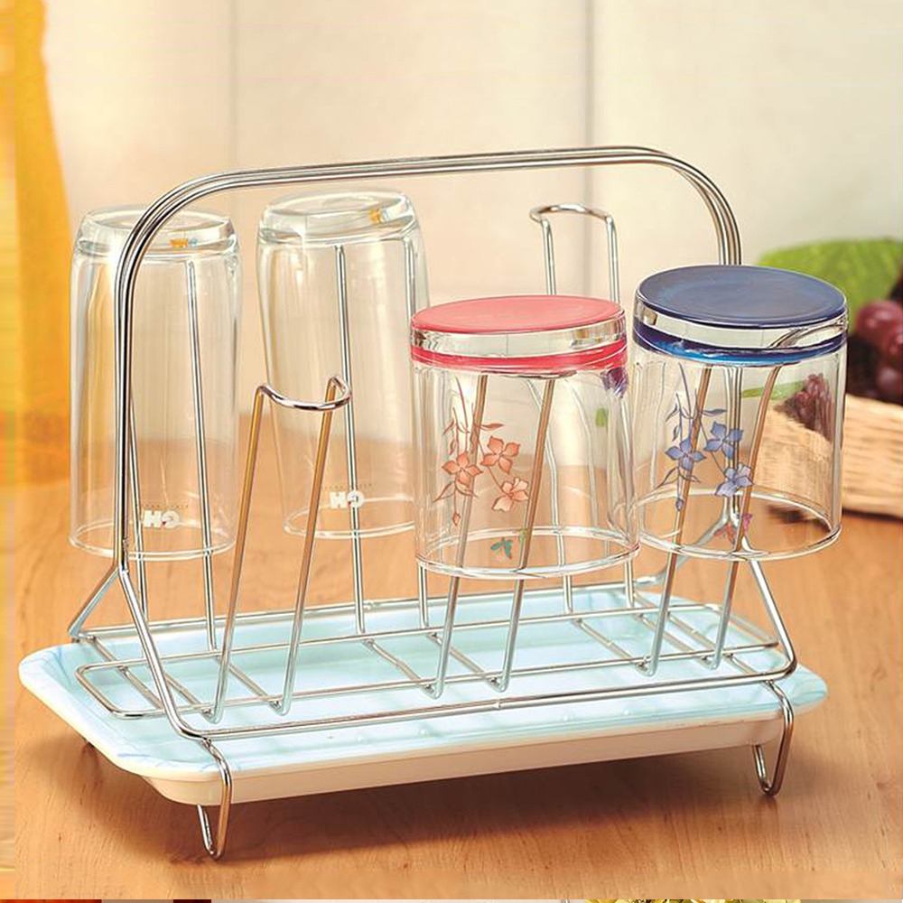 亞晨 皇家拿鐵不銹鋼6入杯架附滴水盤 ST3002-細節圖2