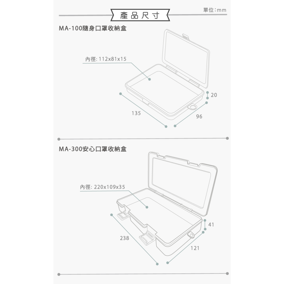 KEYWAY 聯府 口罩收納盒 MA300 MA100 隨身收納盒 發票收納 小物收納-細節圖4