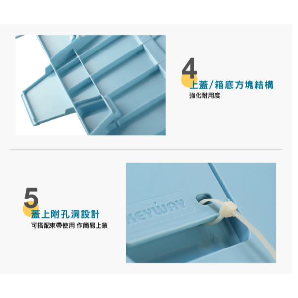 KEYWAY聯府 Lucky雙掀蓋整理箱55L LX551 LX552 LX553 物流箱 收納箱-細節圖6