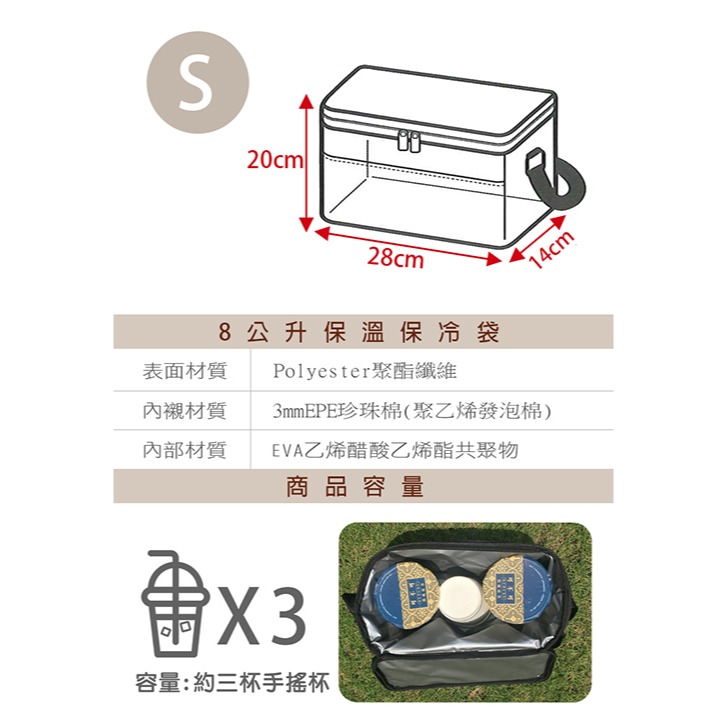 UdiLife 黑潮摺疊保溫保冷袋 飲料袋 外出採買 野餐 保溫袋8L/12L/18L/33L-細節圖6