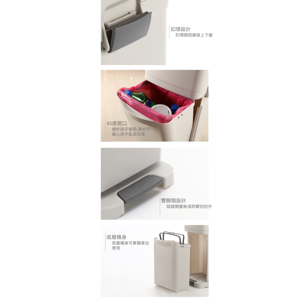 KEYWAY聯府PW40 台北四分類垃圾桶/台灣製/資源回收分類上下20L/-細節圖5