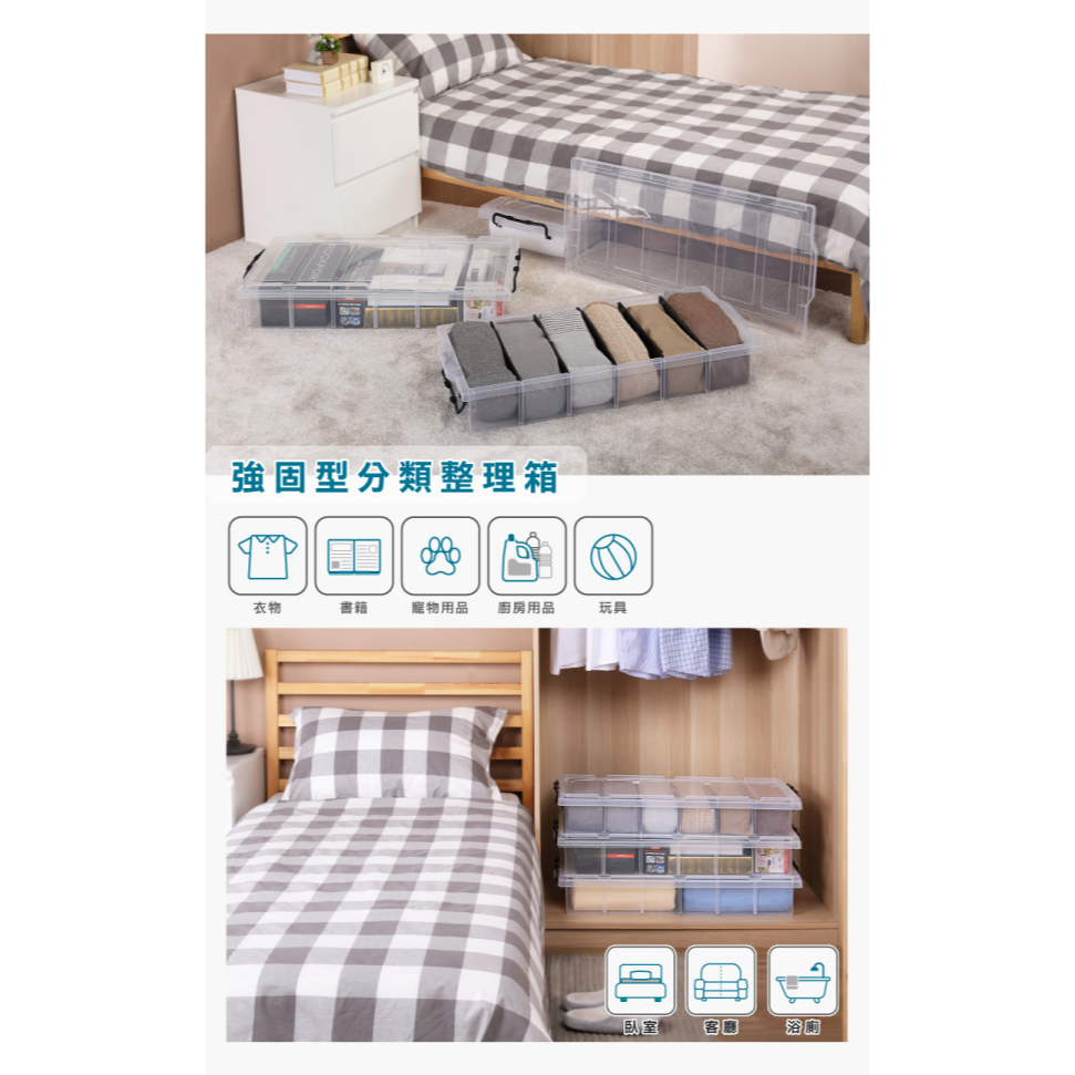 KEYWAY聯府強固型分類整理箱 K019 收納箱附隔板-細節圖2