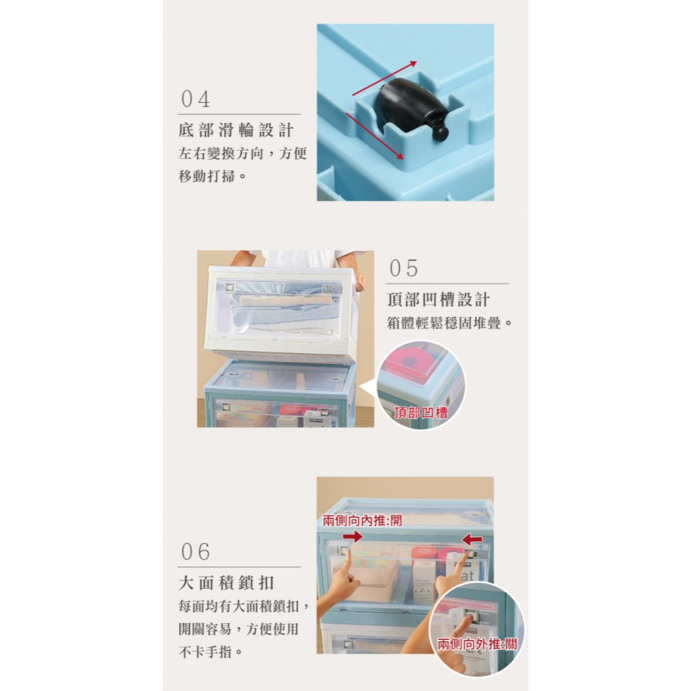 KEYWAY 聯府 經典五開式摺疊收納箱 YR501 YR502 YR771 YR772 露營 換季收納-細節圖4