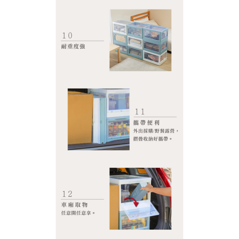 KEYWAY 聯府 經典五開式摺疊收納箱 YR501 YR502 YR771 YR772 露營 換季收納-細節圖6