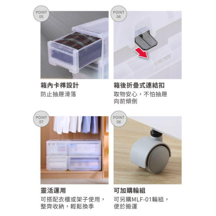 聯府KEYWAY Best透明抽屜整理箱 無印 簡約 LG300 LG450 LG600-細節圖6