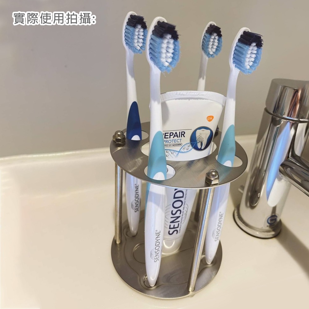 MIT#304不鏽鋼多功能牙刷架 月牙3孔/圓融4孔/電動牙刷架-細節圖5