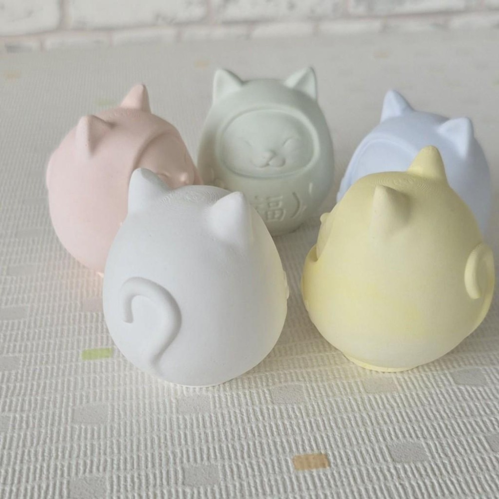 貓魚手作｜5色 貓達摩擴香石 附小貓掌 萌萌福氣貓 貓擴香石 石膏擺件 擴香石膏 香薰石膏 送禮 招財小物-細節圖4
