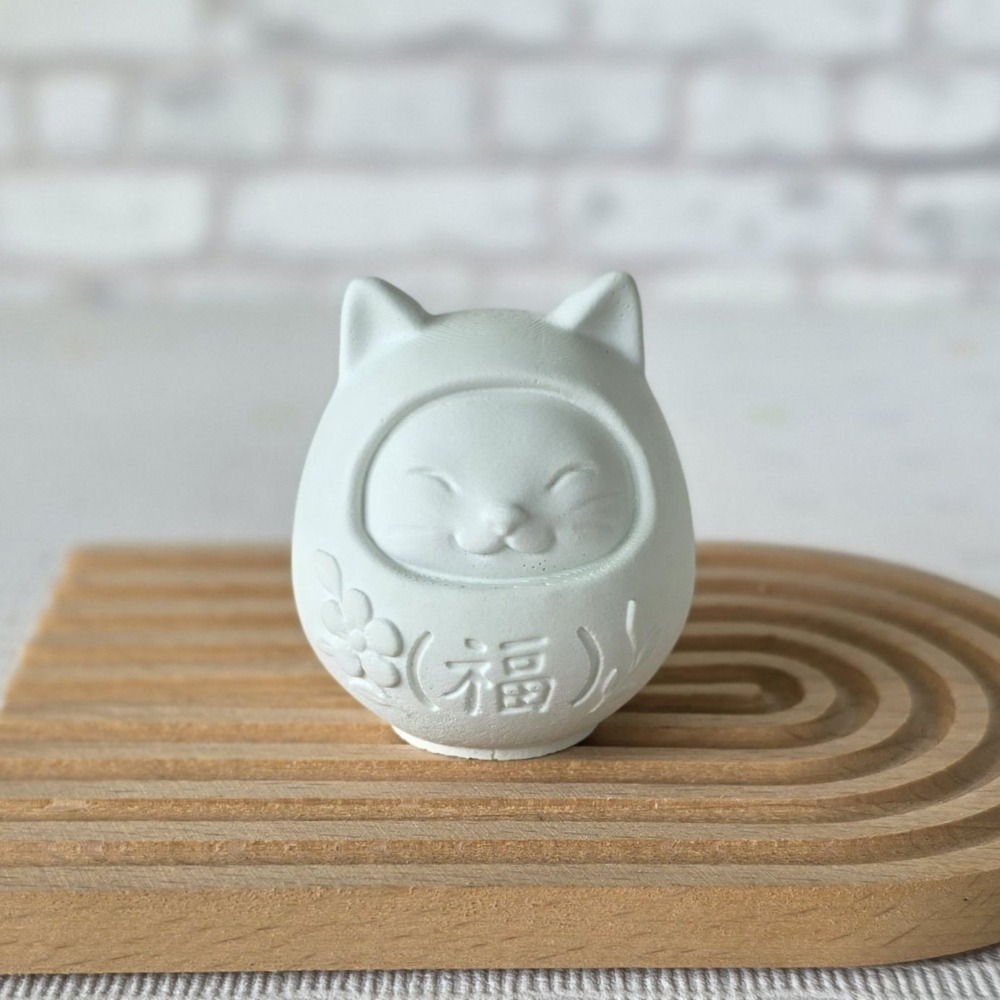 貓魚手作｜5色 貓達摩擴香石 附小貓掌 萌萌福氣貓 貓擴香石 石膏擺件 擴香石膏 香薰石膏 送禮 招財小物-規格圖5
