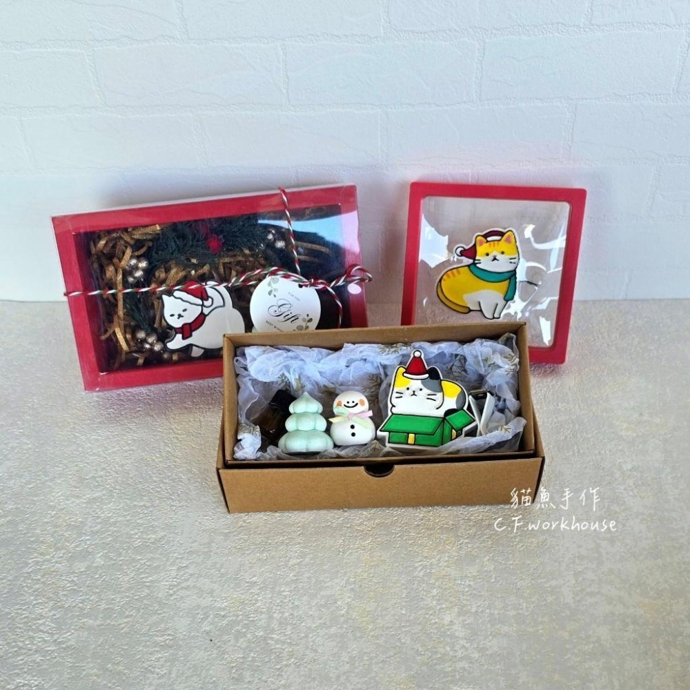 貓魚手作｜聖誕貓貓車用夾禮盒 附2ml精油 貓擴香石 出風口夾 聖誕禮物 交換禮物首選-細節圖2