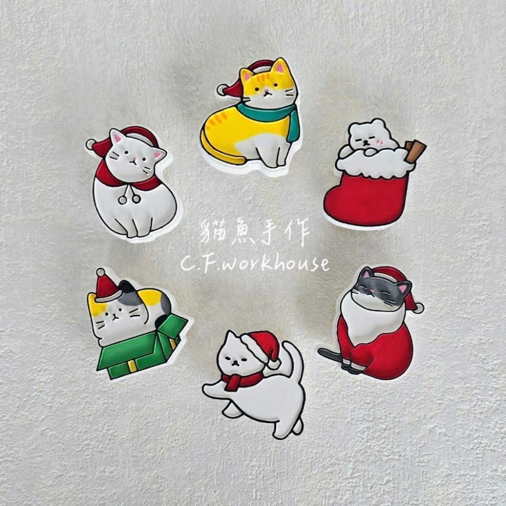 貓魚手作｜聖誕貓貓車用夾禮盒 附2ml精油 貓擴香石 出風口夾 聖誕禮物 交換禮物首選-細節圖3