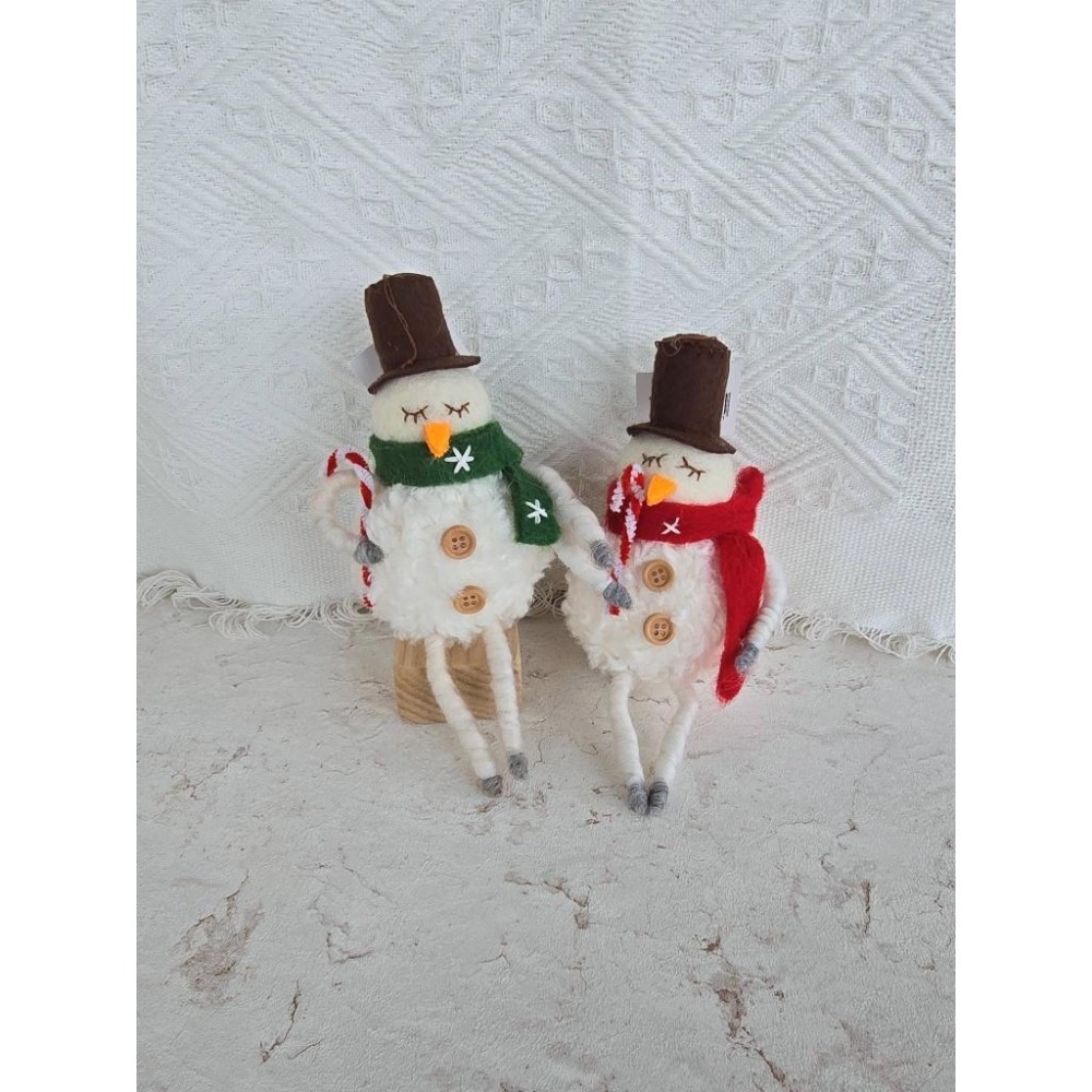 貓魚手作|聖誕老人 雪人 聖誕毛氈吊飾 日本雜貨Green house 聖誕節 可愛擺件 手腳可動-細節圖3