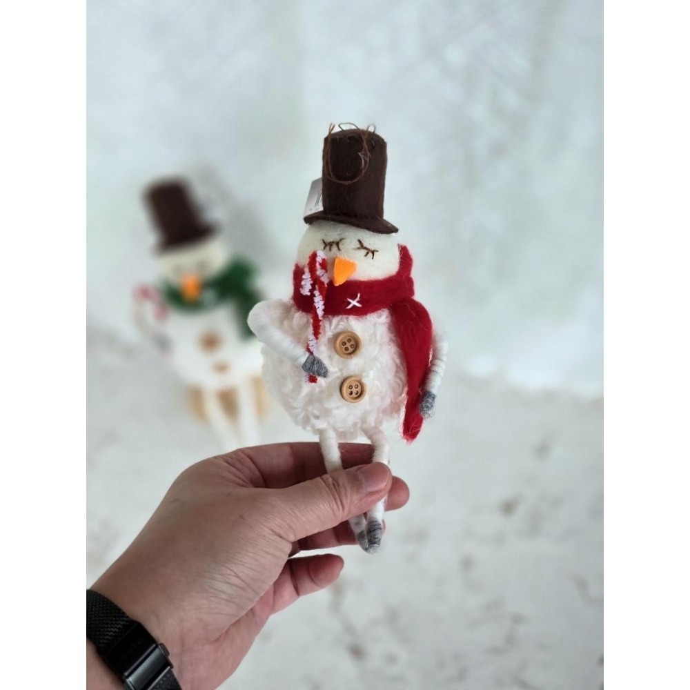 貓魚手作|聖誕老人 雪人 聖誕毛氈吊飾 日本雜貨Green house 聖誕節 可愛擺件 手腳可動-細節圖5
