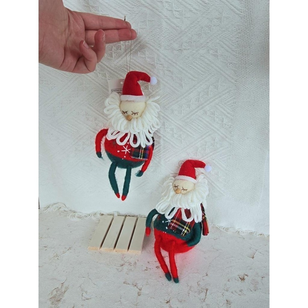 貓魚手作|聖誕老人 雪人 聖誕毛氈吊飾 日本雜貨Green house 聖誕節 可愛擺件 手腳可動-細節圖6