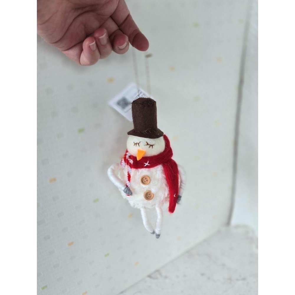 貓魚手作|聖誕老人 雪人 聖誕毛氈吊飾 日本雜貨Green house 聖誕節 可愛擺件 手腳可動-細節圖7