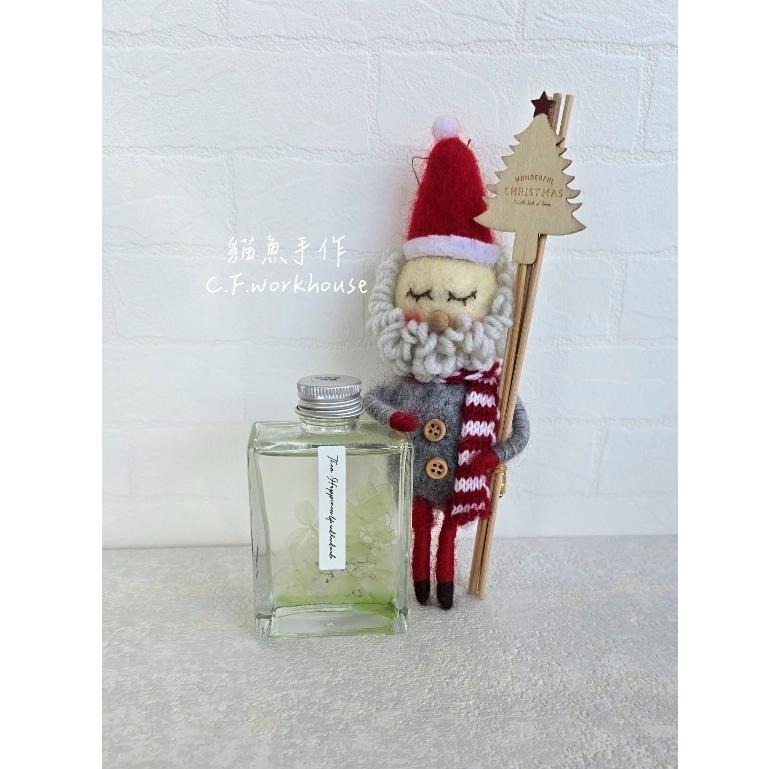 貓魚手作｜限量 聖誕擴香瓶禮盒 擴香瓶提袋 送禮首選 交換禮物 聖誕老人娃娃 北極熊 聖誕松鼠 擴香石 附小卡 LED燈-細節圖3